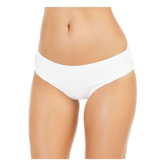 Michael Kors Shirred Bikini Bottoms White M 14548 - Picture 1 of 3